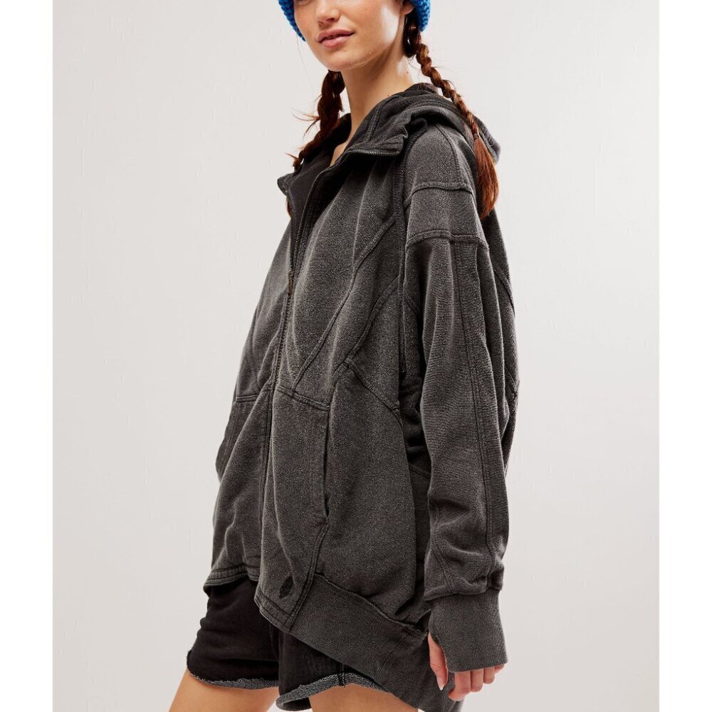 FP Women's Charcoal Zip-Up Hoodie - Picture 3 of 9